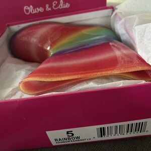 Olive & Edie rainbow rainboot LU size 5 Waterproof NEW